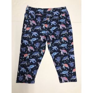 Amelia Rose Turtle Capri Leggings With High Pockets Size TC2C